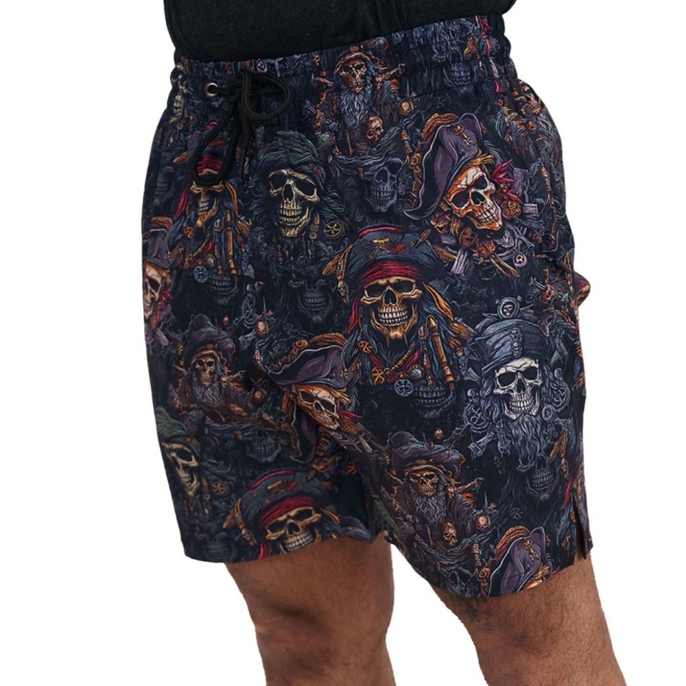 Constantly Varied Gear Men's Shorts “Pirates Booty” Skulls Zip Pockets Size L